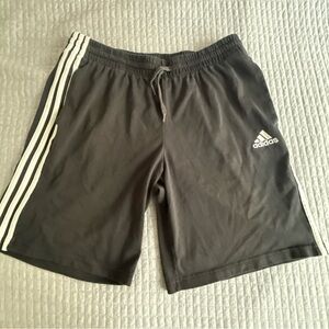 Men’s XL adidas Black Athletic Shorts with White Side Stripes and pockets